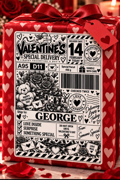 Valentine’s Special Delivery – Personalised Valentine’s Label | PACK OF: 10,20,30,40