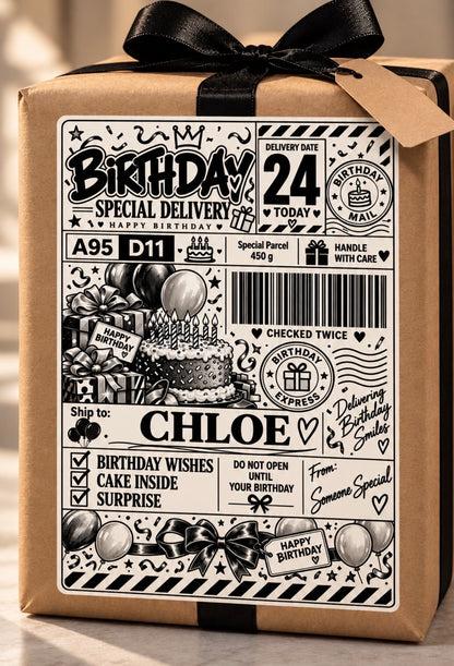 Birthday Mail – Personalised Birthday Label | PACK OF: 10,20,30,40