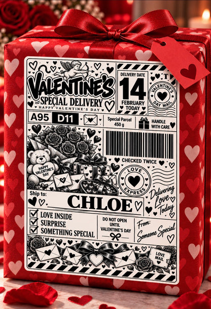 Valentine’s Special Delivery – Personalised Valentine’s Label | PACK OF: 10,20,30,40