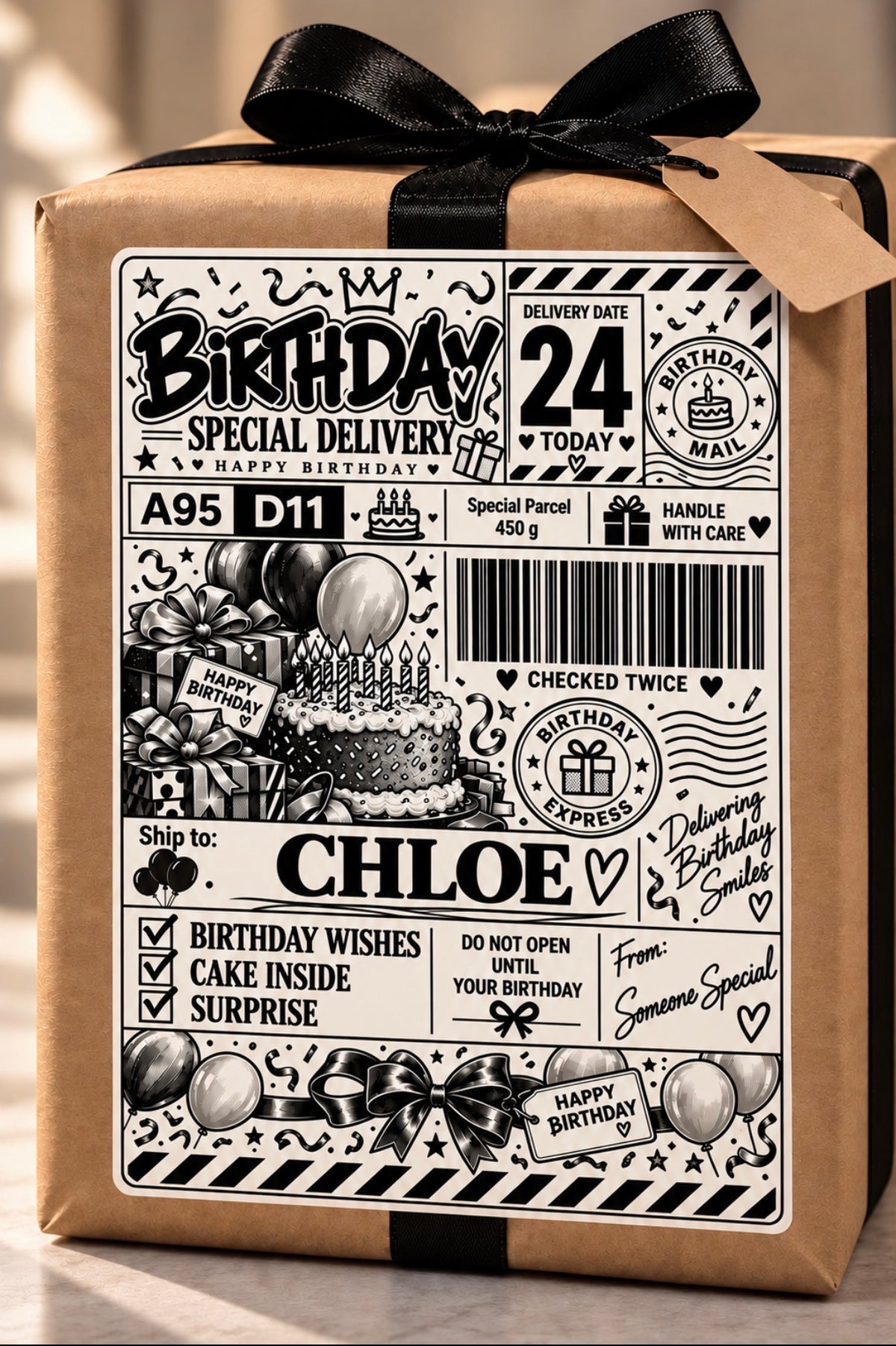 Birthday Mail – Personalised Birthday Label | PACK OF: 10,20,30,40