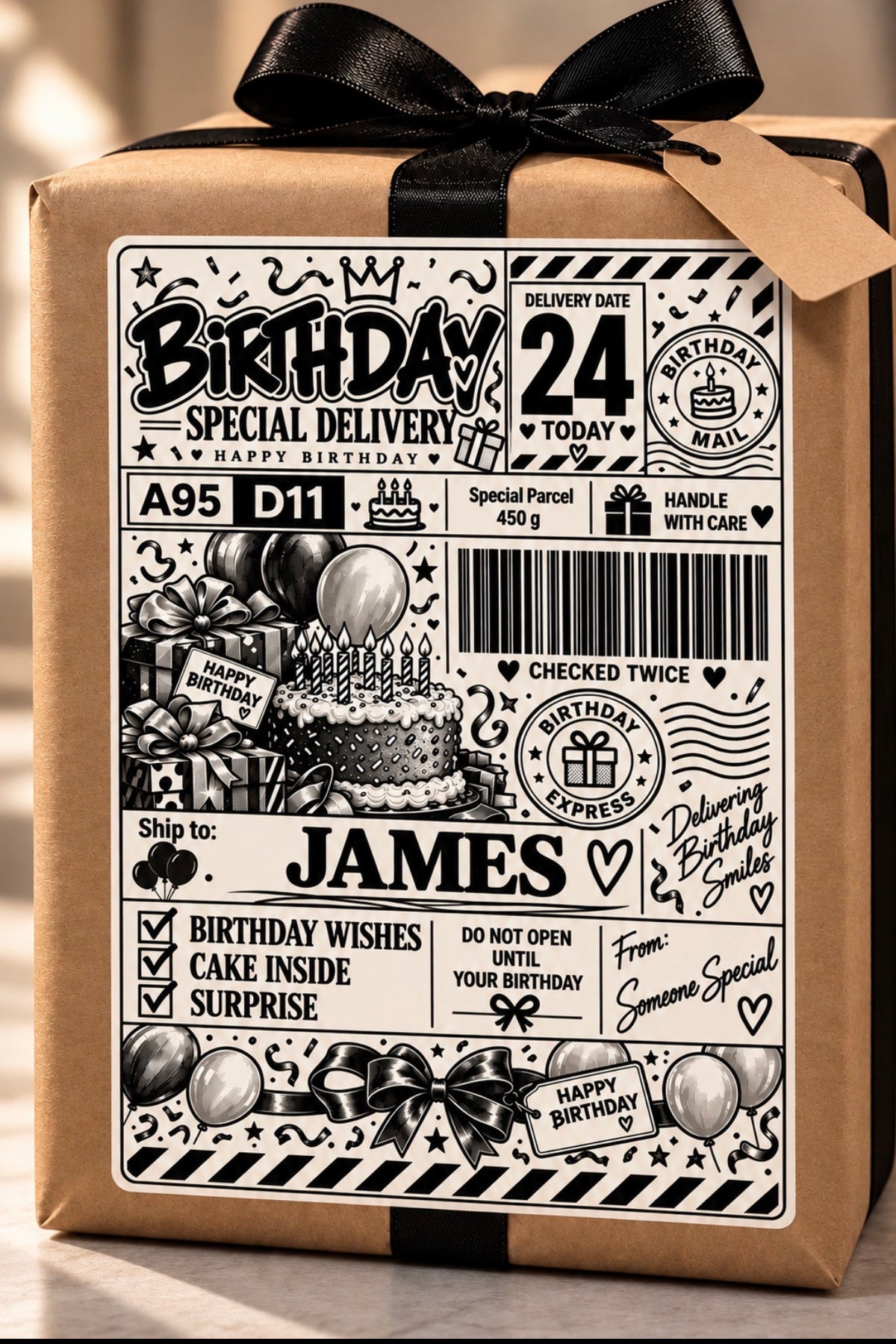 Birthday Mail – Personalised Birthday Label | PACK OF: 10,20,30,40