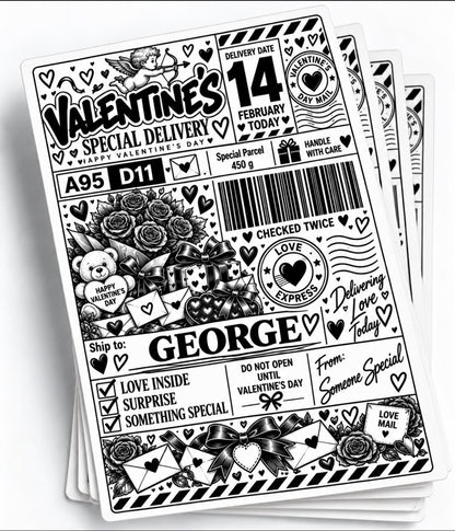 Valentine’s Special Delivery – Personalised Valentine’s Label | PACK OF: 10,20,30,40