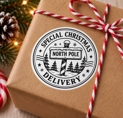 Special Christmas Delivery – North Pole Sticker | PACK OF : 10,20,30,40