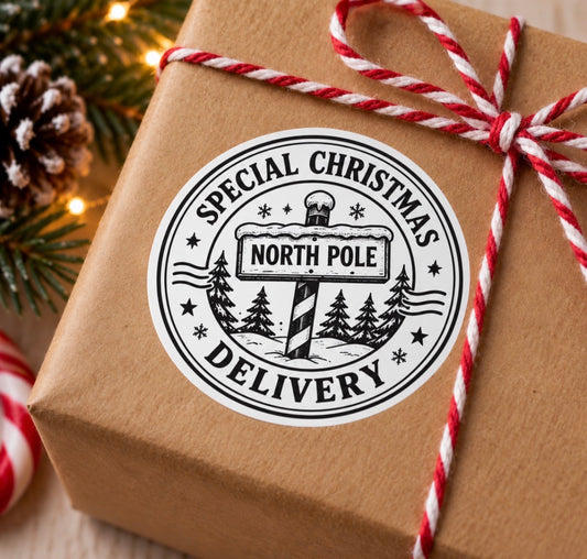 Special Christmas Delivery – North Pole Sticker | PACK OF : 10,20,30,40