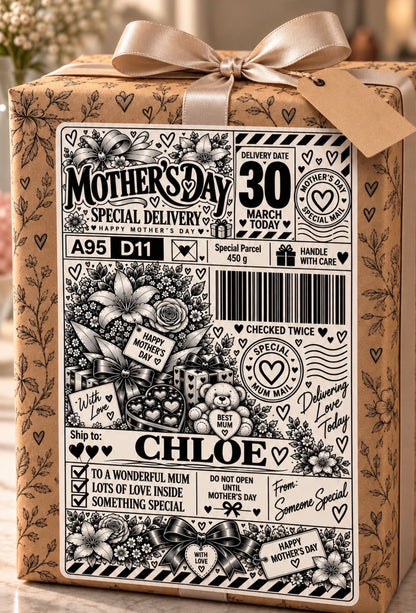 Mother’s Day Special Delivery – Personalised Gift Label | PACK OF: 10, 20, 30, 40