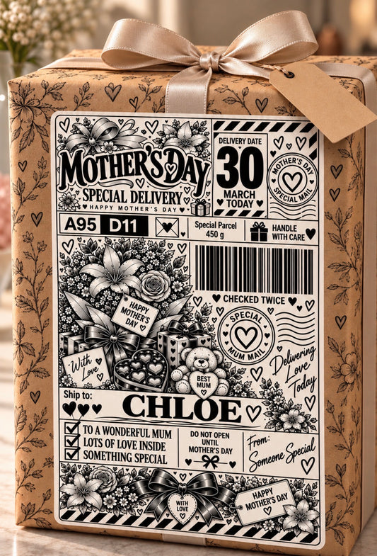 Mother’s Day Special Delivery – Personalised Gift Label | PACK OF: 10, 20, 30, 40