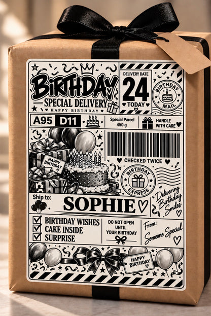 Birthday Mail – Personalised Birthday Label | PACK OF: 10,20,30,40