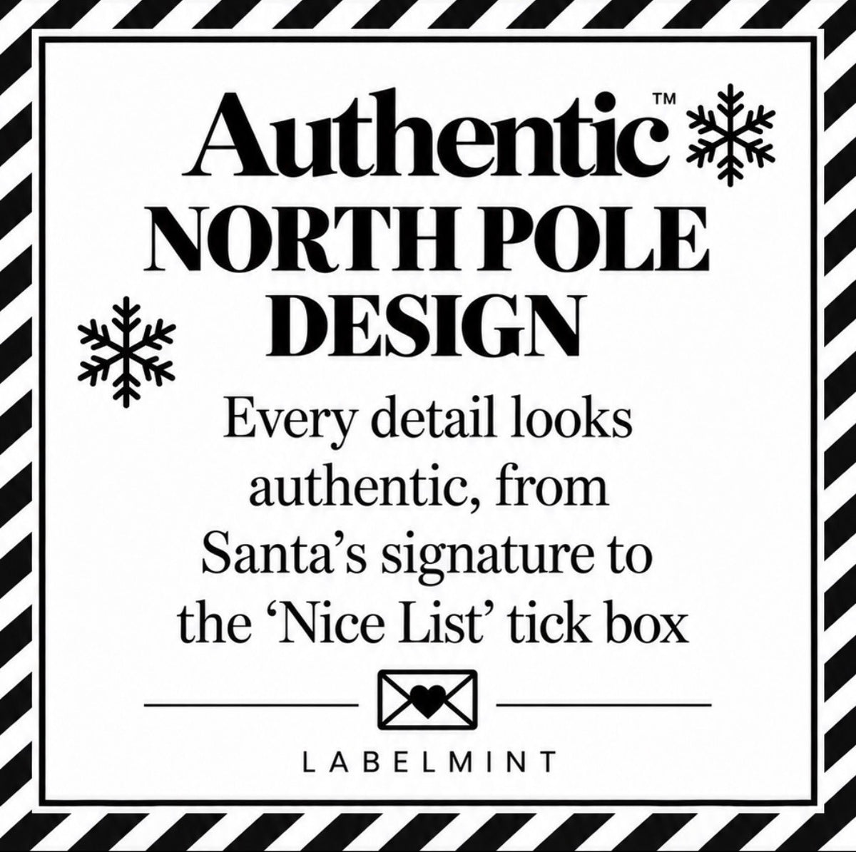 North Pole Priority Mail – Personalised Christmas Label | PACK OF : 10,20,30,40
