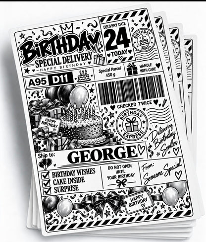 Birthday Mail – Personalised Birthday Label | PACK OF: 10,20,30,40