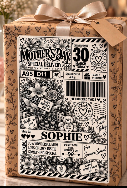 Mother’s Day Special Delivery – Personalised Gift Label | PACK OF: 10, 20, 30, 40